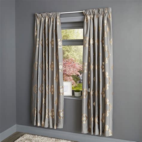 grey metallic curtain fabric|grey patterned curtains pencil pleat.